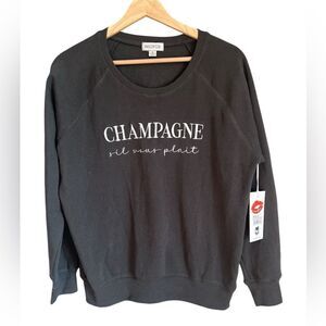 Wildfox Champagne please pirate black pull over sweatshirt small bridal party